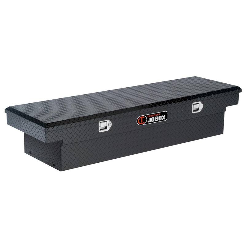 Crescent Jobox 71 in. Black Diamond Plate Aluminum Full Size Low-Profile Crossover Single Lid Truck Tool Box with Gear-Lock™ - PAC1357002