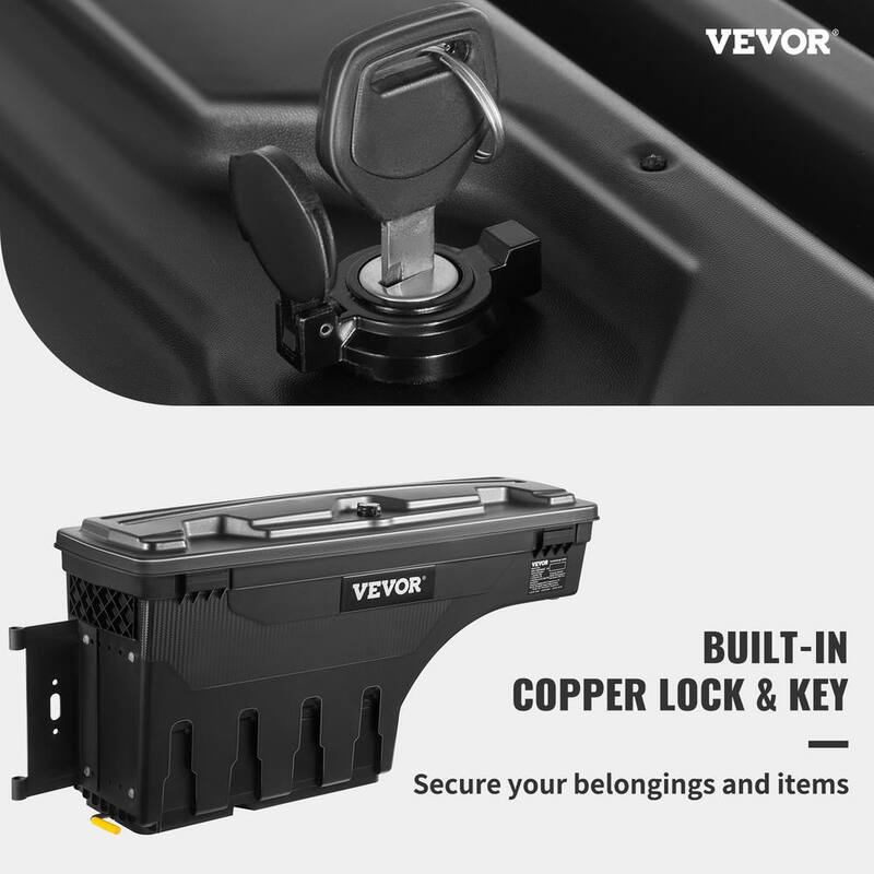 VEVOR Truck Bed Storage Box, Lockable Lid, Waterproof ABS Wheel Well Tool Box 6.6 Gal./20 L, Compatible with Chevrolet - KCLJGJXJSYCBDIFK7V0-0920