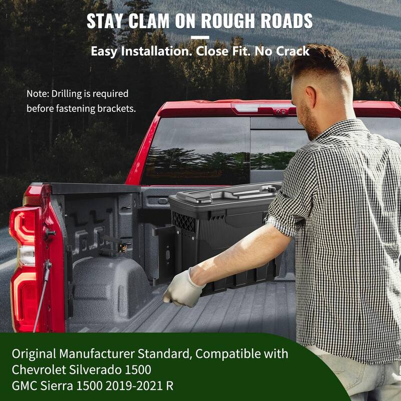 VEVOR Truck Bed Storage Box, Lockable Lid, Waterproof ABS Wheel Well Tool Box 6.6 Gal./20 L, Compatible with Chevrolet - KCLJGJXJSYCBDIFK7V0-0920