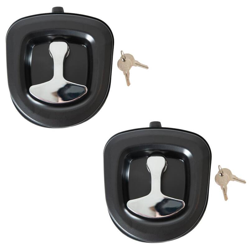 Buyer's Products Die Cast Single Point T-Handle Latch with Blind Studs/Gasket/Cylinder with Keys, 2-Pack for Top Mount Truck Toolbox . - LL90002