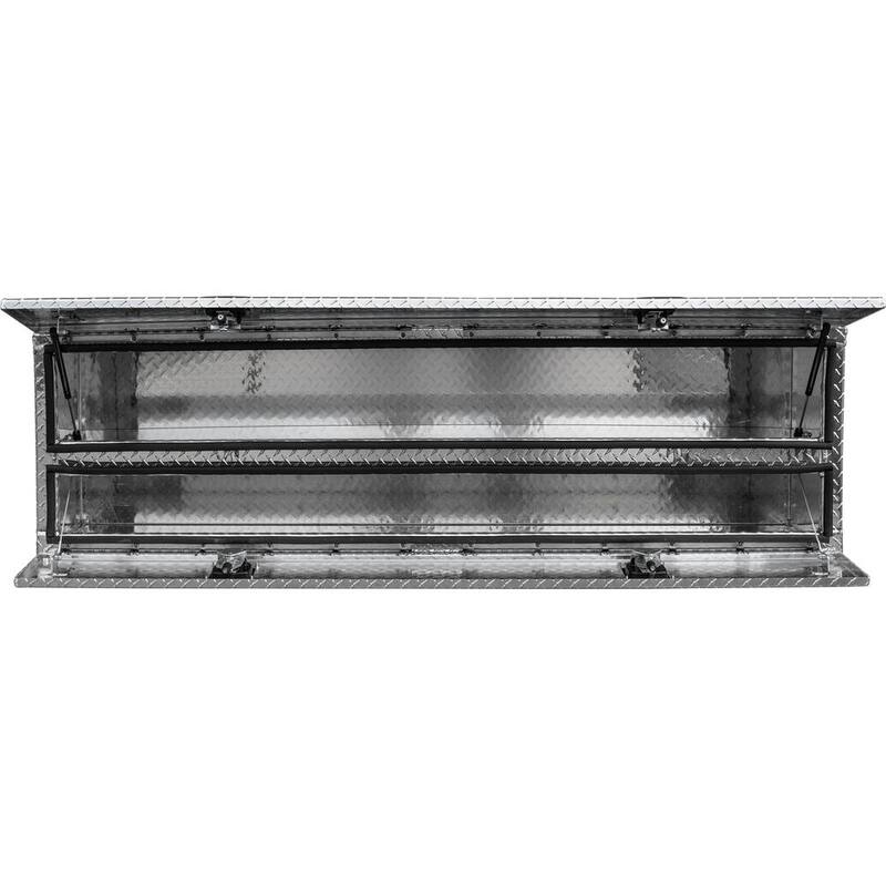 Buyers Products 21 in. x 18 in. x72 in. Diamond Tread Aluminum Flatbed Contractor with Lower Door - 1701578