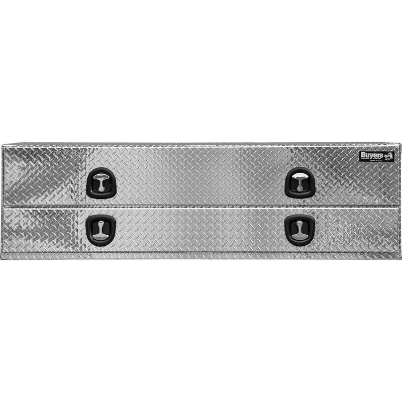 Buyers Products 21 in. x 18 in. x72 in. Diamond Tread Aluminum Flatbed Contractor with Lower Door - 1701578
