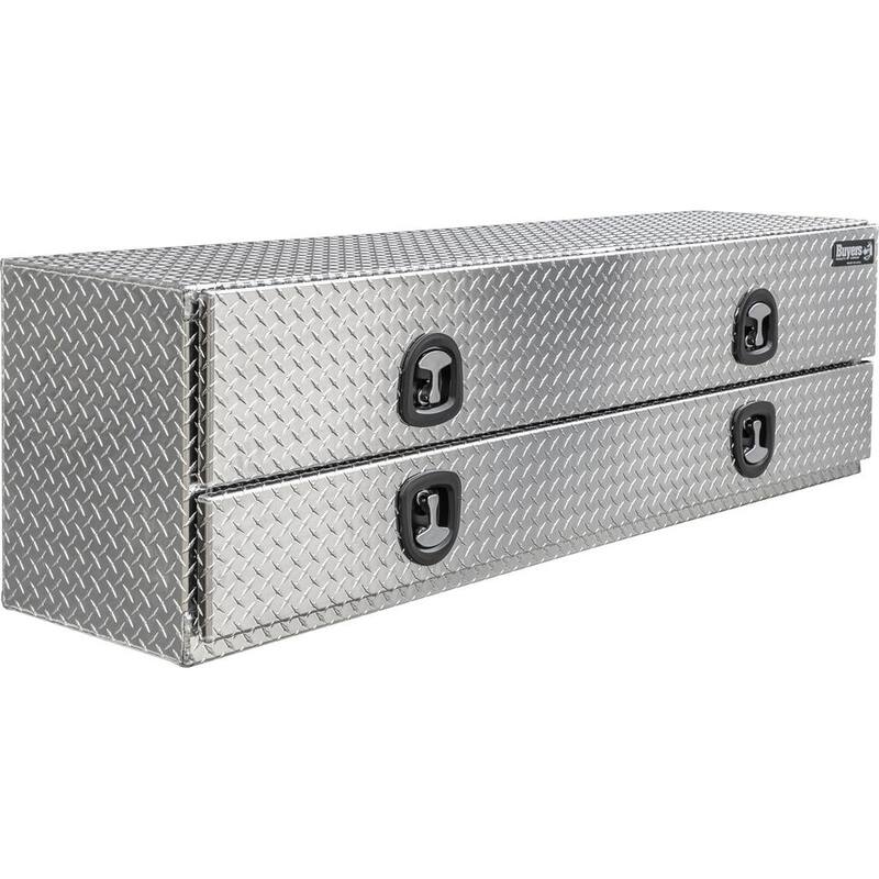 Buyers Products 21 in. x 18 in. x72 in. Diamond Tread Aluminum Flatbed Contractor with Lower Door - 1701578