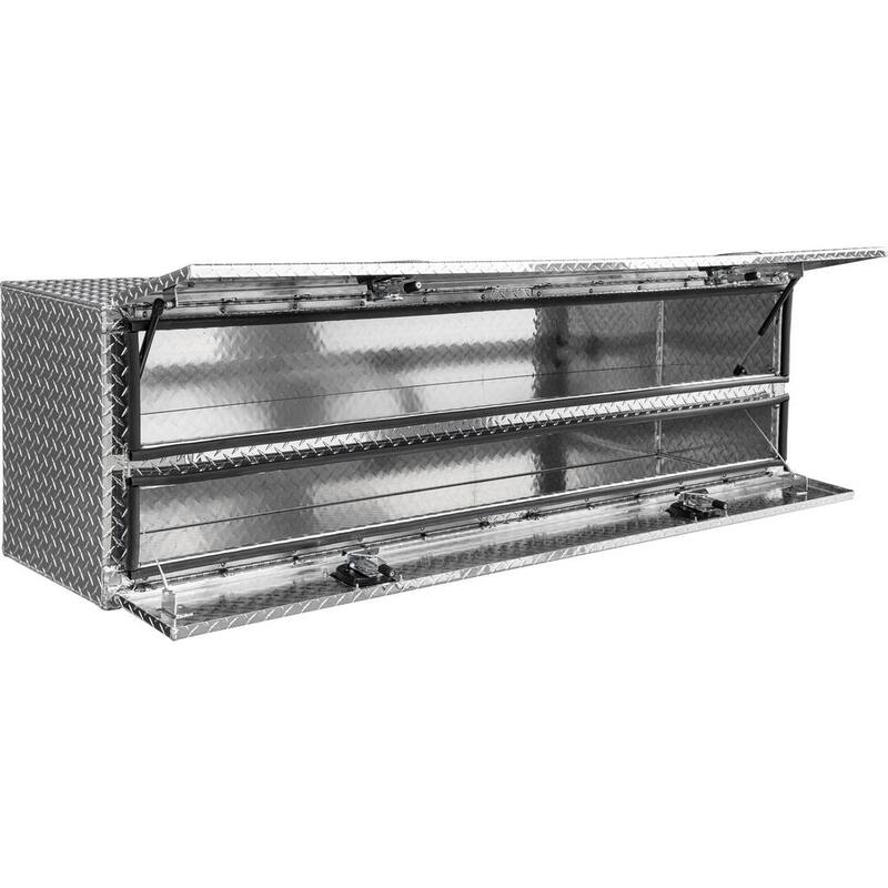 Buyers Products 21 in. x 18 in. x72 in. Diamond Tread Aluminum Flatbed Contractor with Lower Door - 1701578