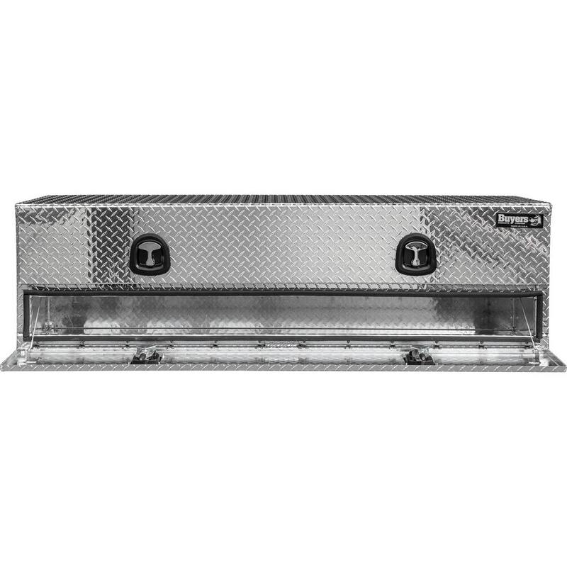 Buyers Products 21 in. x 18 in. x72 in. Diamond Tread Aluminum Flatbed Contractor with Lower Door - 1701578