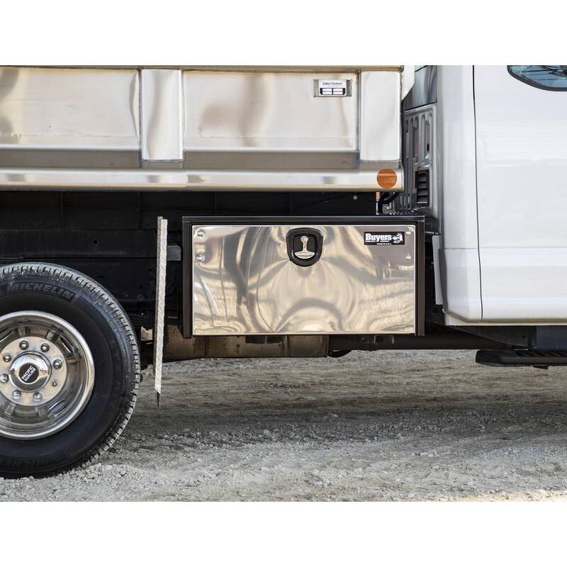 Buyer's Products 18 x 18 x 36 in. Black Steel Under body Truck Box With Stainless Steel Door - 1702705