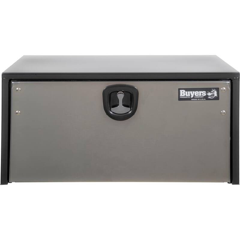 Buyer's Products 18 x 18 x 36 in. Black Steel Under body Truck Box With Stainless Steel Door - 1702705