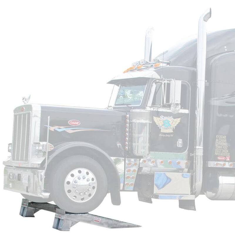 DISCOUNT RAMPS 20,000 lbs. Per Axle 64 in. x 16 in. Aluminum Semi Truck Wheel Riser Service Ramps - WR-20K