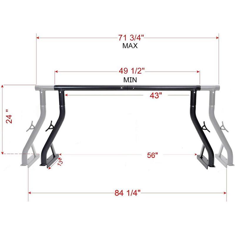 CALHOME 800 lbs. 24 in. Low Profile Universal Pick Up Rack Ladder Rack Truck Bed Rack w/Toyota Mounting Clamps (Patent Pending) - %24-New-PURACK-Flat-K+Clamps-K(8pcs)