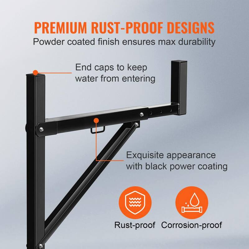 VEVOR Truck Rack, 19-34in. Extendable Truck Ladder Rack, 38.6-43.6in. Adjustable Height, 250 lbs. Capacity Steel Ladder Rack - PKHJHJGYZTB19IY13V0-0920