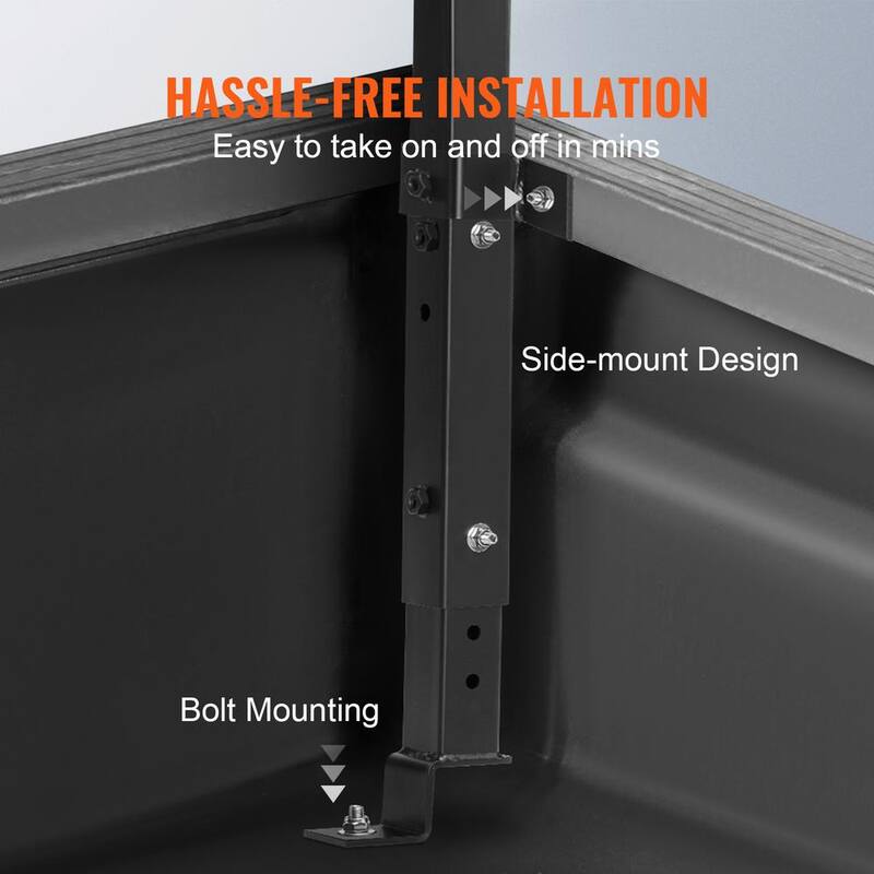 VEVOR Truck Rack, 19-34in. Extendable Truck Ladder Rack, 38.6-43.6in. Adjustable Height, 250 lbs. Capacity Steel Ladder Rack - PKHJHJGYZTB19IY13V0-0920