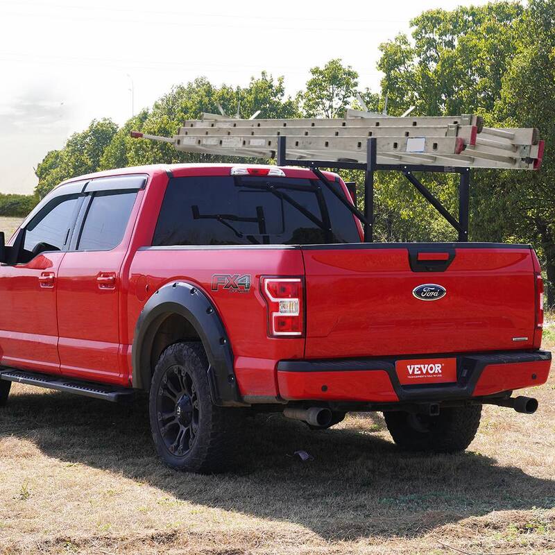 VEVOR Truck Rack, 19-34in. Extendable Truck Ladder Rack, 38.6-43.6in. Adjustable Height, 250 lbs. Capacity Steel Ladder Rack - PKHJHJGYZTB19IY13V0-0920
