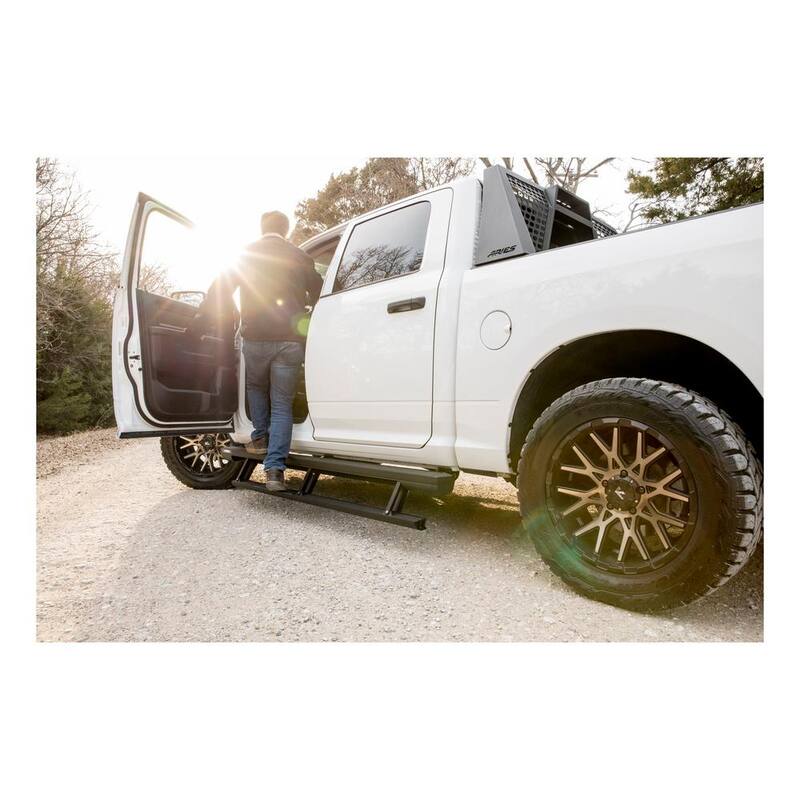 Aries ActionTrac 79-Inch Retractable Powered Running Boards, Select Chevrolet Silverado, GMC Sierra 1500, 2500, 3500 Crew Cab - 3047902