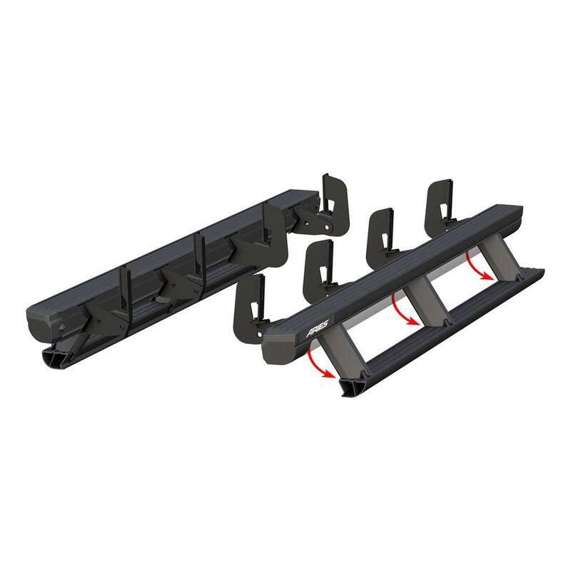 Aries ActionTrac 79-Inch Retractable Powered Running Boards, Select Chevrolet Silverado, GMC Sierra 1500, 2500, 3500 Crew Cab - 3047902