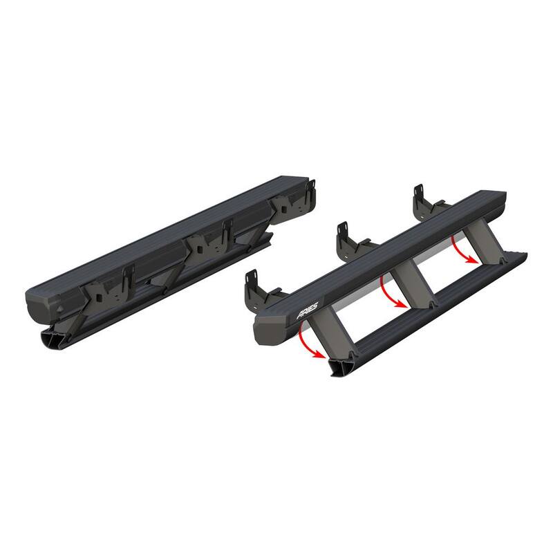 Aries ActionTrac 79-Inch Retractable Powered Running Boards, Select Dodge, Ram 1500, 2500, 3500 Crew Cab - 3047912