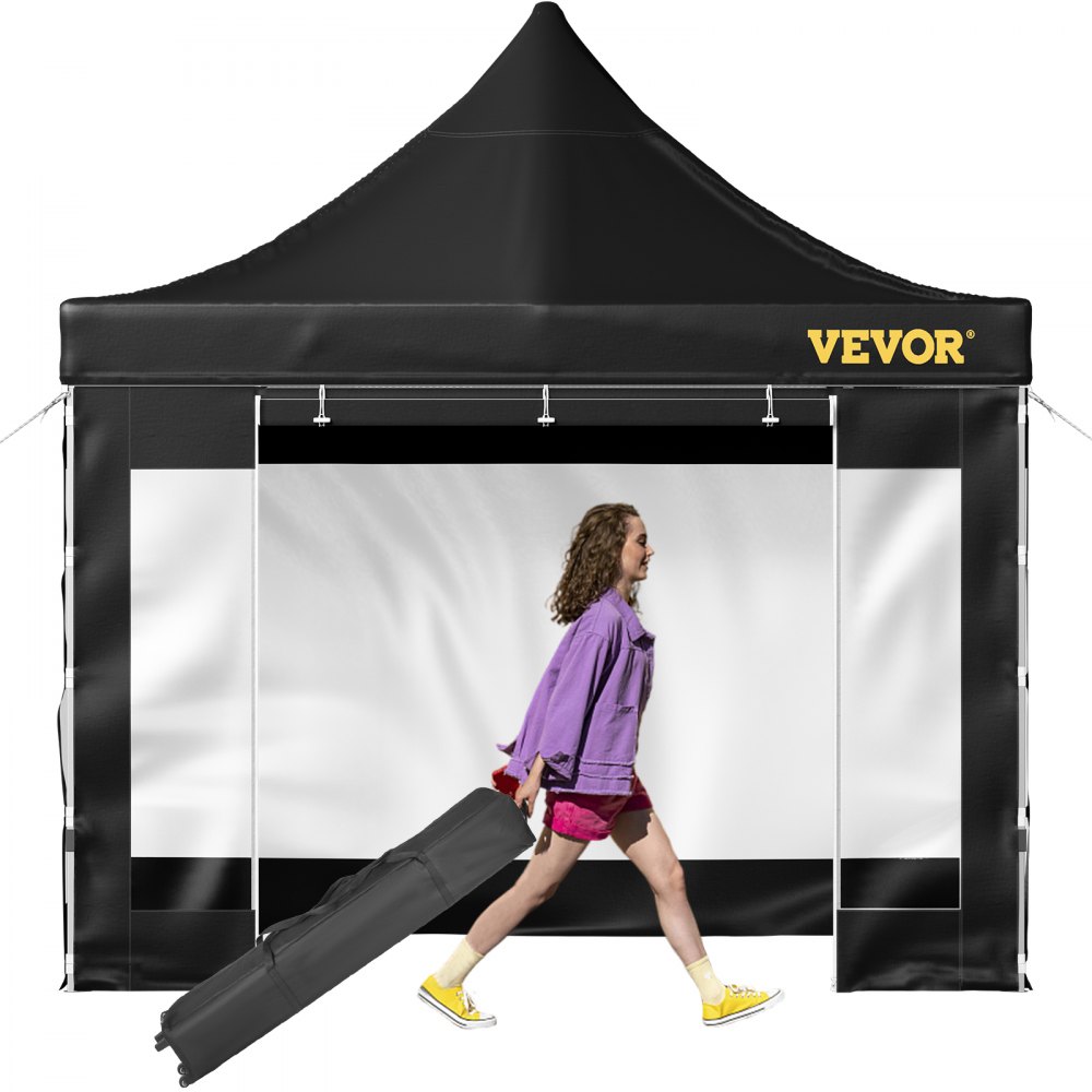 VEVOR Pop Up Canopy Tent, 10 x 10 FT, Outdoor Patio Gazebo Tent with Removable Sidewalls and Wheeled Bag, UV Resistant Waterproof Instant Gazebo Shelter for Party, Garden, Backyard, Black - DCSLTZP1010FT9BYWV0