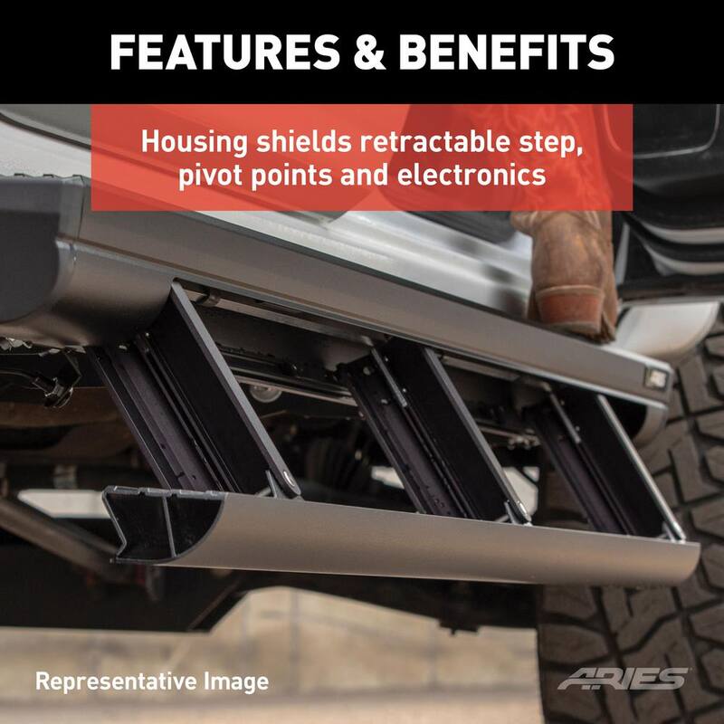 Aries ActionTrac 79-Inch Retractable Powered Running Boards, Select Jeep Gladiator - 3047975