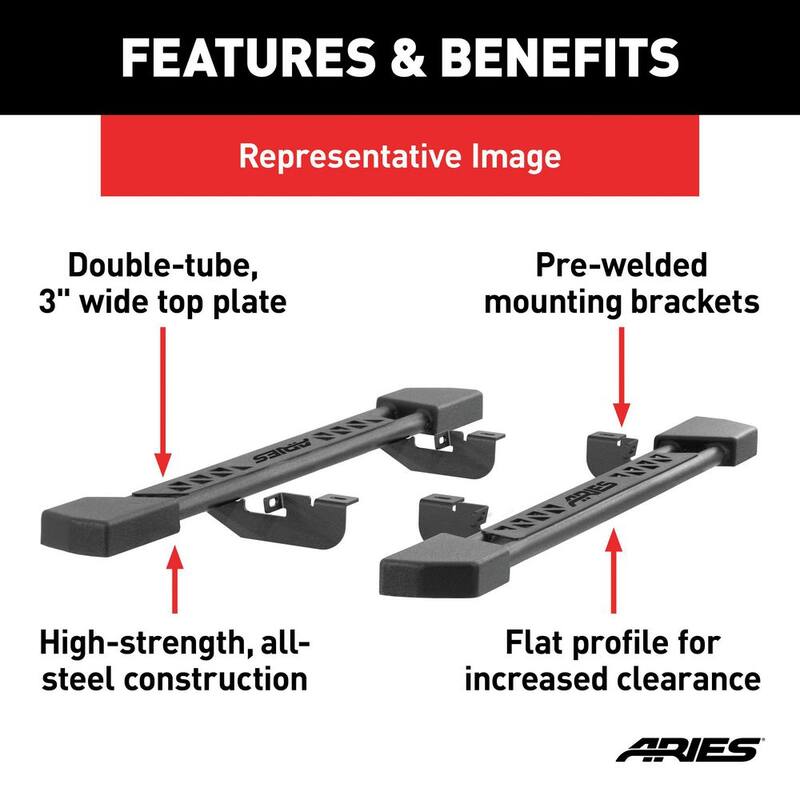 Aries Black Steel Rocker Step Guard Running Boards, Select Toyota 4Runner - 2074150