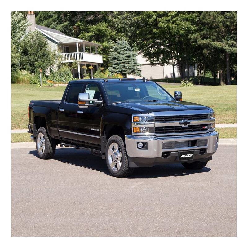 Aries Black Steel Rocker Step Guard Running Boards, Select Chevrolet Silverado, GMC Sierra 1500, 2500, 3500 HD - 2074109