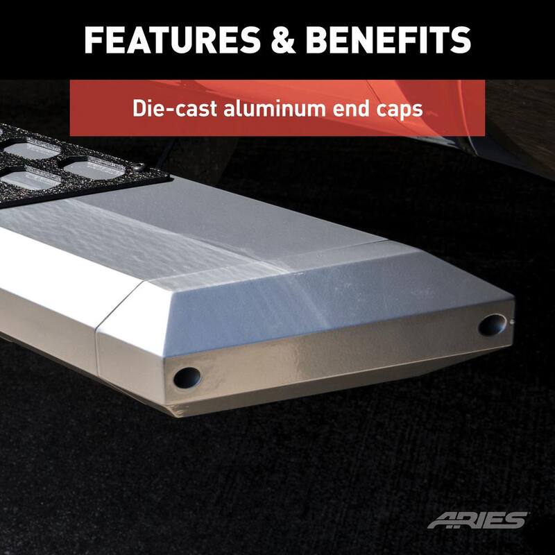 Aries AdvantEDGE Chrome Aluminum 75-Inch Truck Running Boards, Select Chevrolet Silverado, Tahoe, GMC Sierra, Yukon - 2555002