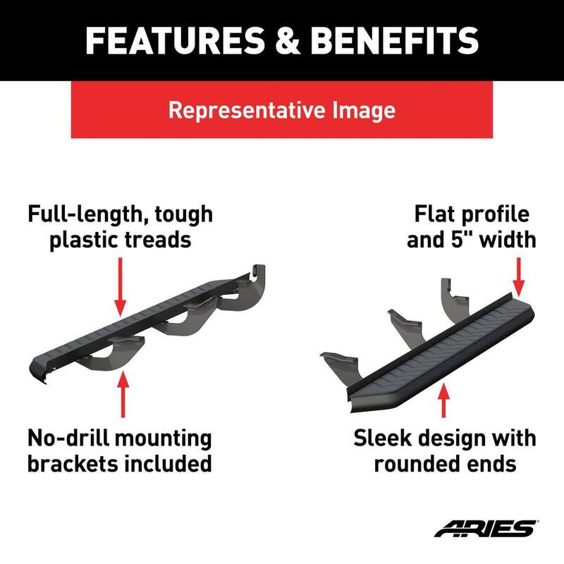 Aries AeroTread 5 x 70-Inch Black Stainless SUV Running Boards, Select Toyota Highlander - 2061015