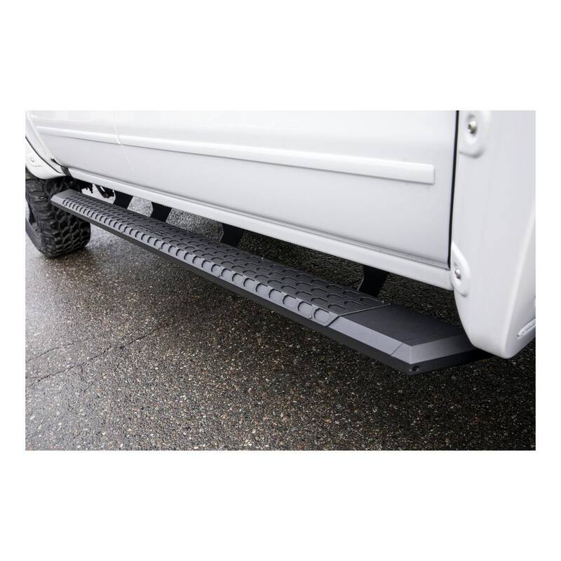 Aries AdvantEDGE Black Aluminum 91-Inch Truck Running Boards, Select Chevy Silverado, GMC Sierra 1500, 2500, 3500 HD Crew Cab - 2556015
