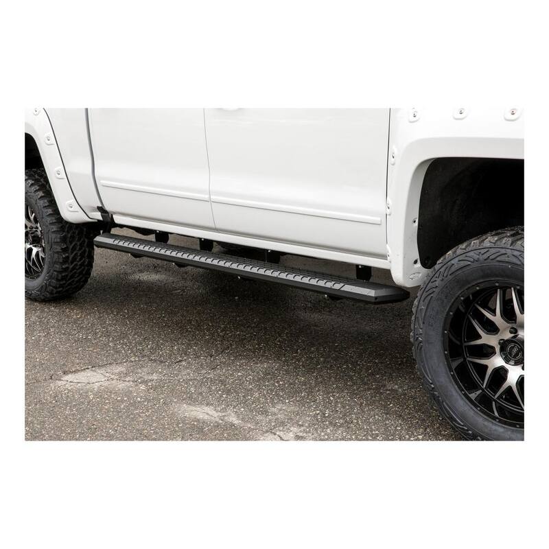 Aries AdvantEDGE Black Aluminum 91-Inch Truck Running Boards, Select Chevy Silverado, GMC Sierra 1500, 2500, 3500 HD Crew Cab - 2556015