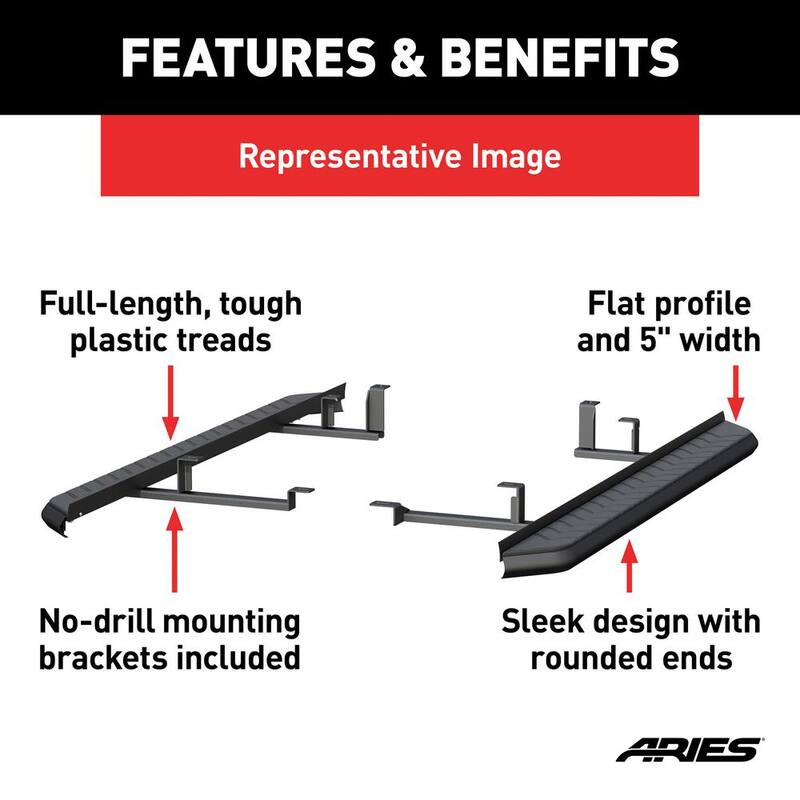 Aries AeroTread 5 x 67-Inch Black Stainless SUV Running Boards, Select Chevrolet Equinox, GMC Terrain - 2061033