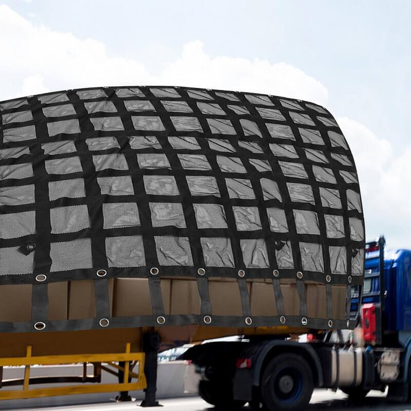 VEVOR 8ft. x 6 .7ft. Cargo Net with Mesh, Cap.1100lbs. Truck Bed Cargo Net with Cam Buckles & S-Hook Chain for Secure items - BZD244X205CMAQW01V0