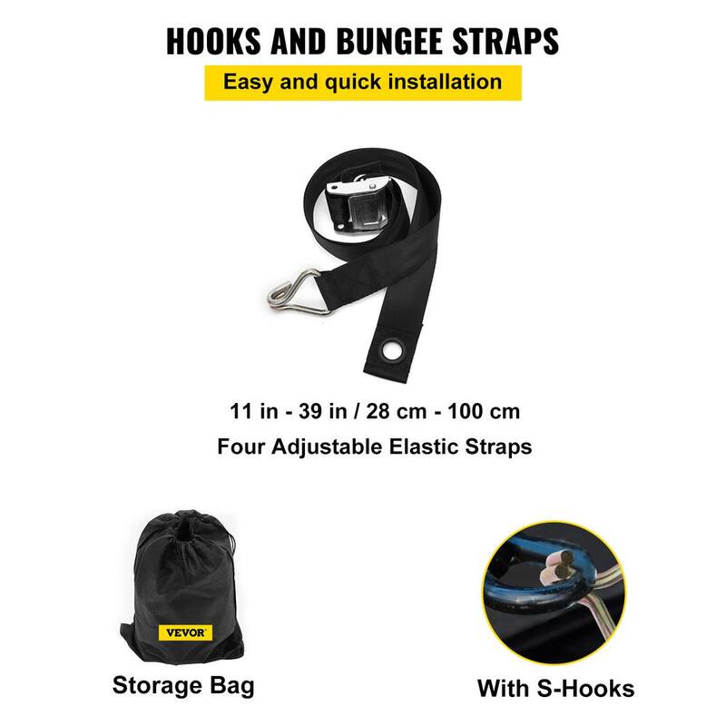VEVOR Heavy-Duty Cargo Net w/Mesh 6 ft. x  4.7 ft. Truck Net Cap. 1100 lbs. w/Cam Buckles and  S-Hooks/Chain for Pickup Trucks - BZD183X145CMAQW01V0