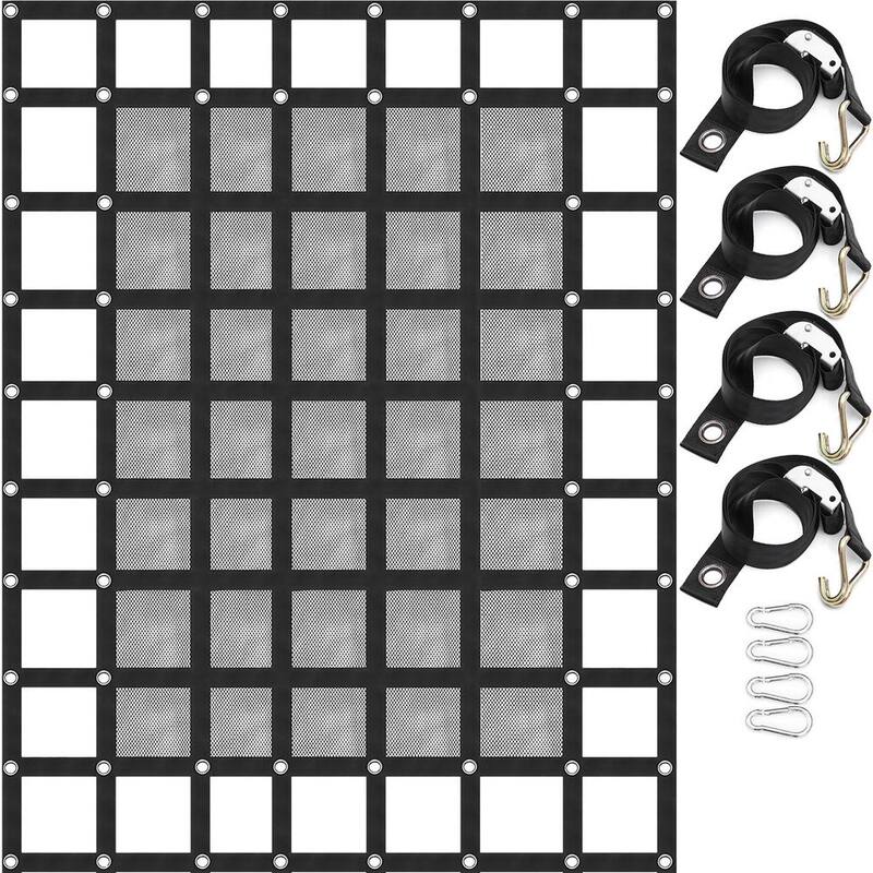 VEVOR Heavy-Duty Cargo Net w/Mesh 6 ft. x  4.7 ft. Truck Net Cap. 1100 lbs. w/Cam Buckles and  S-Hooks/Chain for Pickup Trucks - BZD183X145CMAQW01V0