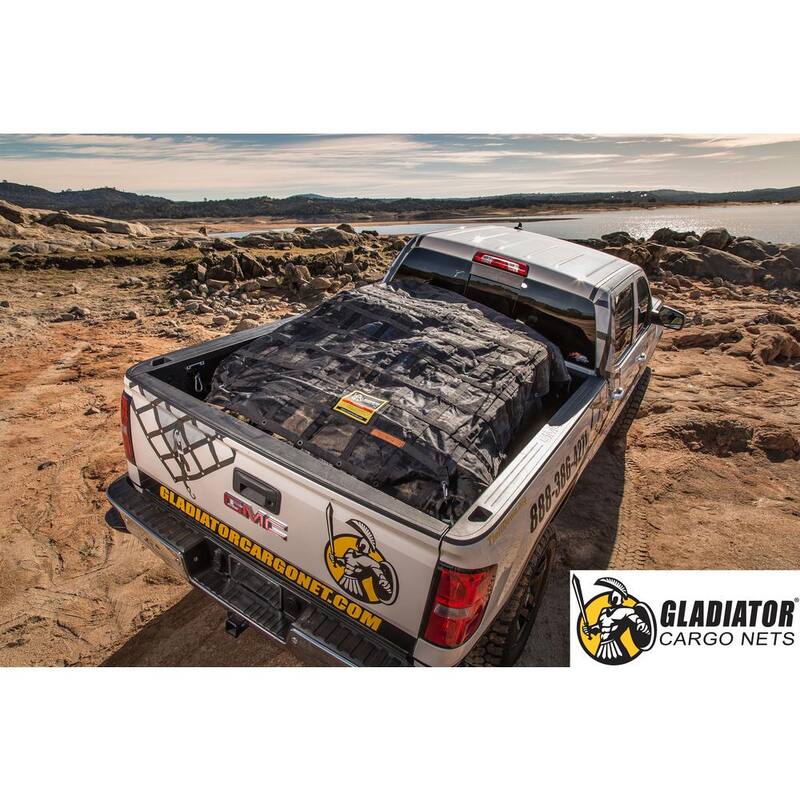 GLADIATOR Cargo Nets 4.75 ft. x 6 ft. Small Heavy-Duty Adjustable Cargo Net Hardware Included - SGN-100
