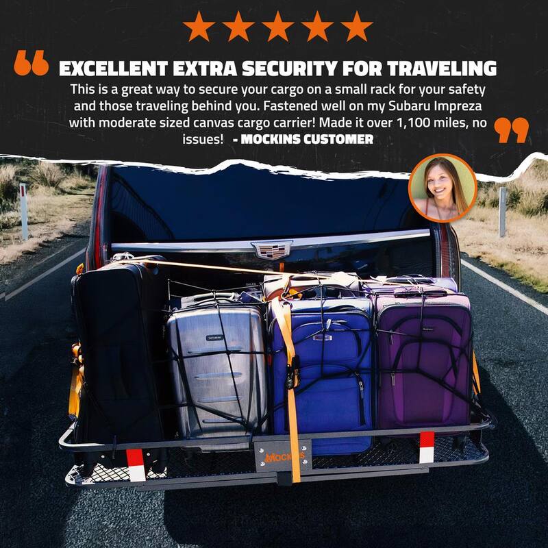 Mockins 20 in. x 36 in. Heavy-Duty Bungee Cargo Net - Stretches to 42 in. x 74 in. - MA-33