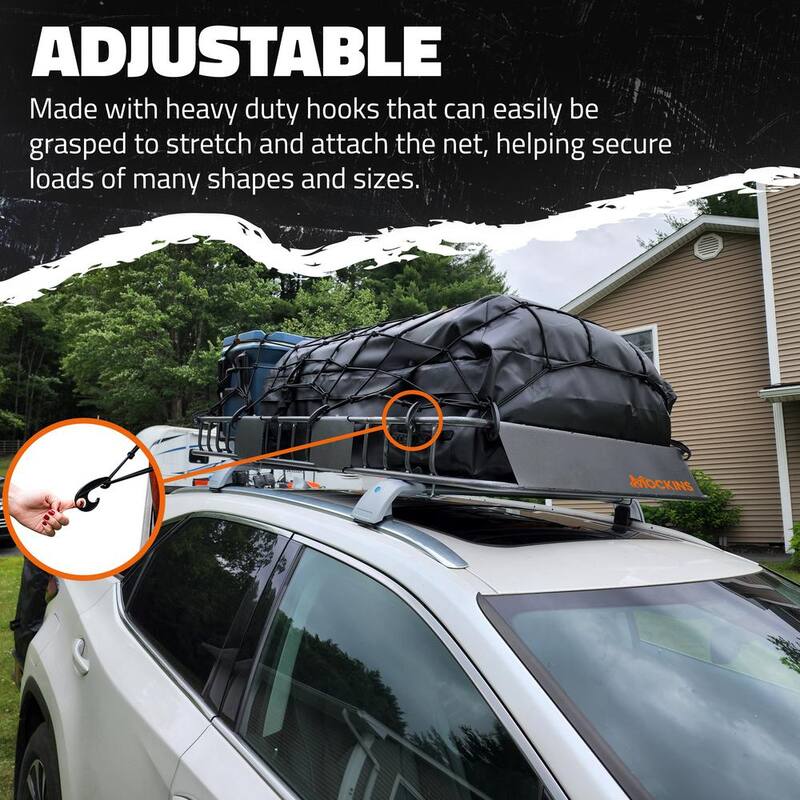 Mockins 20 in. x 36 in. Heavy-Duty Bungee Cargo Net - Stretches to 42 in. x 74 in. - MA-33