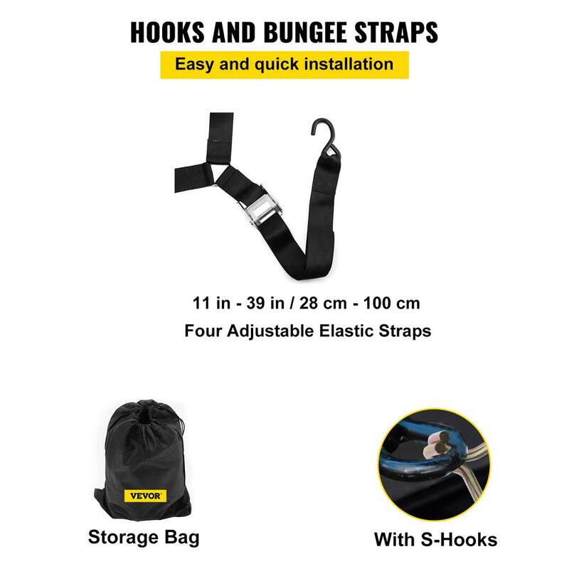VEVOR Cargo Net 3 .5 ft. x 4.1 ft. Heavy-Duty Cargo Nets Capacity 1100 lbs. Cargo Net w/S-Hooks and Chain for Pickup Trucks - BZD107X127CMAQW01V0