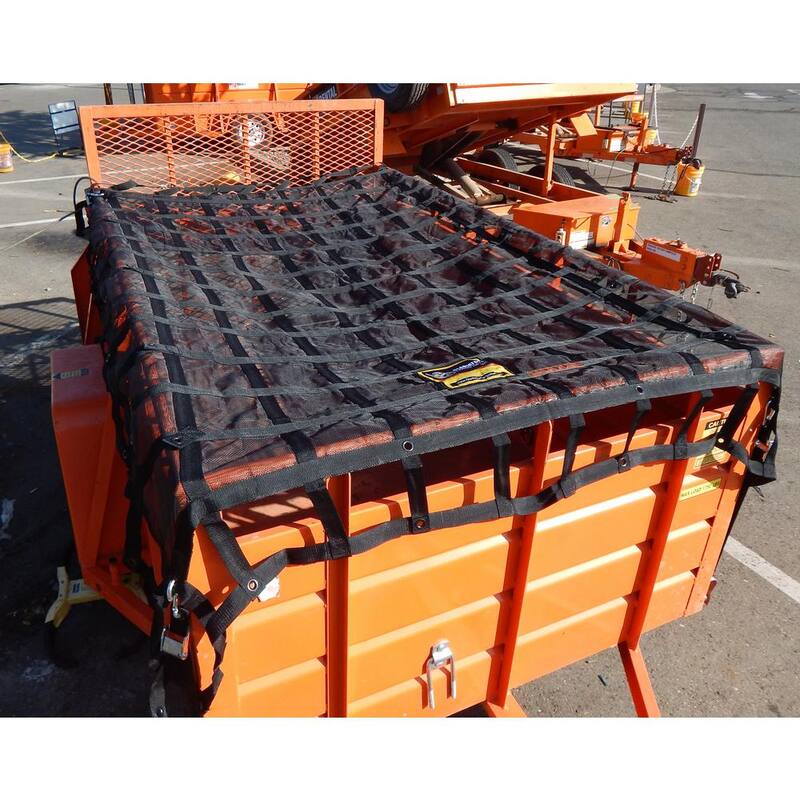 GLADIATOR Cargo Nets 7.3 ft. x 9.3 ft. Heavy-Duty Trailer Cargo Net, Integrated Mesh, Adjustable, Certified Attachment Straps, Bag Included - SUT-100