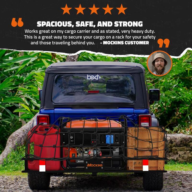 Mockins 35 in. x 39 in. Heavy-Duty Bungee Cargo Net - Stretches to 39 in. x 65 in. - MA-45
