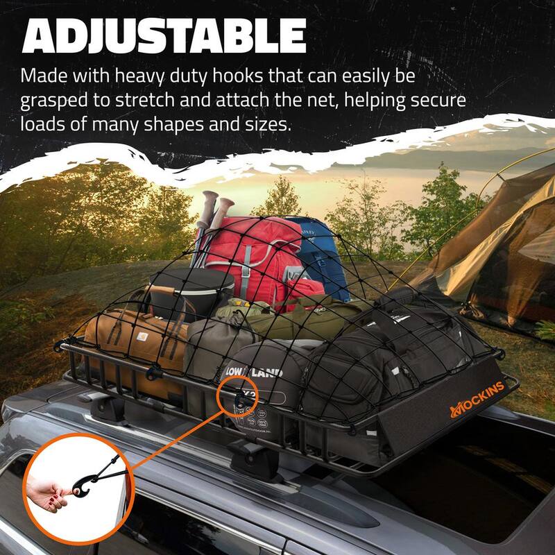 Mockins 35 in. x 39 in. Heavy-Duty Bungee Cargo Net - Stretches to 39 in. x 65 in. - MA-45
