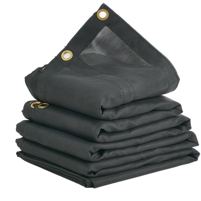 VEVOR PVC Coated Black Dump Truck Mesh Tarp 6.5 x 18 ft. Heavy Duty Truck Cover, 5.5 in. 18 oz. Double Pocket Brass Grommet - KPVC65X1818OZ0T3EV0
