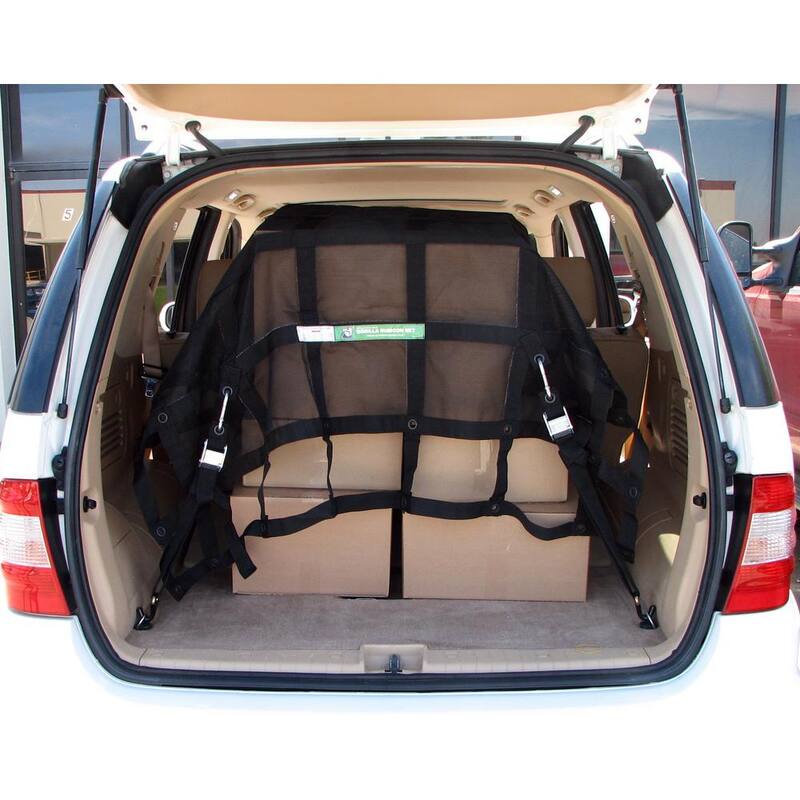 GLADIATOR Cargo Nets 4.75 ft. x 5.25 ft. Heavy-Duty Cargo Net, Integrated Mesh, Adjustable, Load Certified, 4 Straps and Bag Included - GRN-100