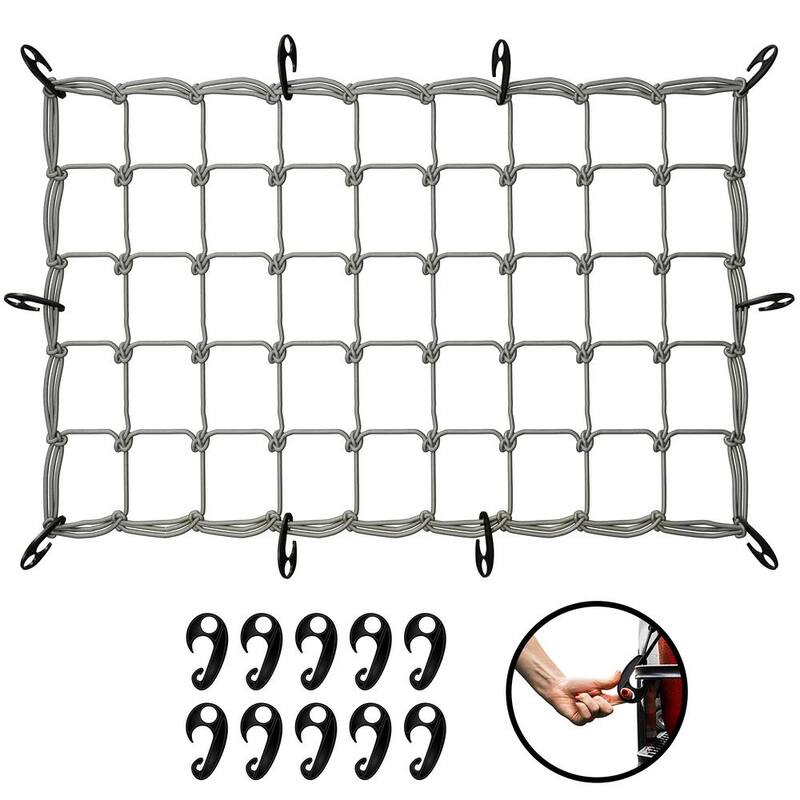 Mockins 20 in. x 36 in. Heavy-Duty Gray Bungee Cargo Net - Stretches to 42 in. x 74 in. - MA-60