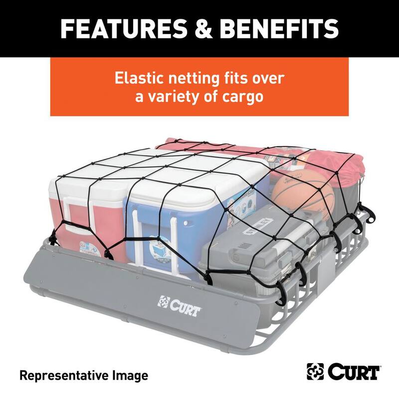CURT 65" x 38" Extended Roof Rack Cargo Net - 18201