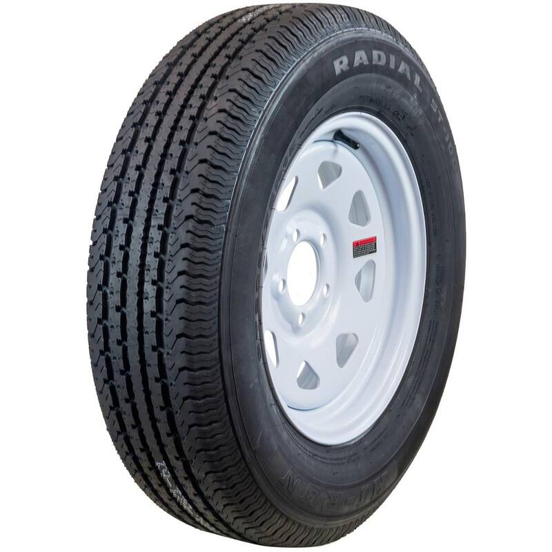 Hi-Run Radial Trailer Tire Assembly, ST205/75R15,5-Hole, LRD 8PR - ASR1204