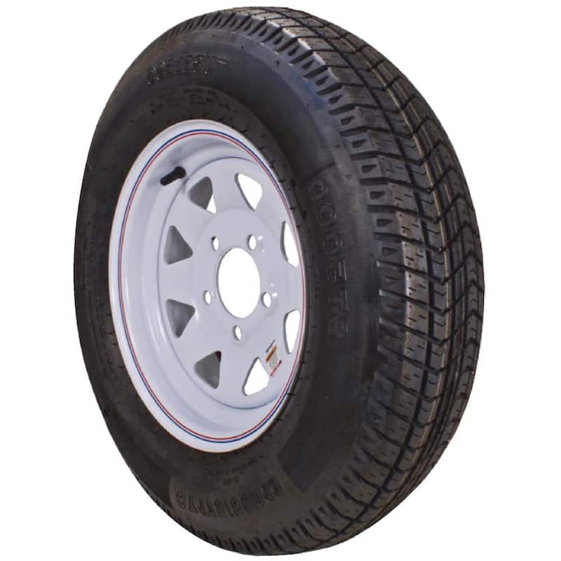 LOADSTAR ST205/75D-15 K550 BIAS 1820 lb. Load Capacity White with Stripe 15 in. Bias Tire and Wheel Assembly - 3S640
