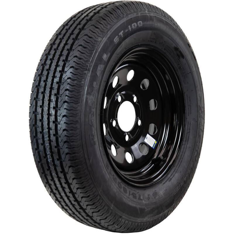 Hi-Run Radial Trailer Tire Assembly, ST175/80R13 6PR ON 13X4.5 5LUG Black Modular Wheel - ASR2117