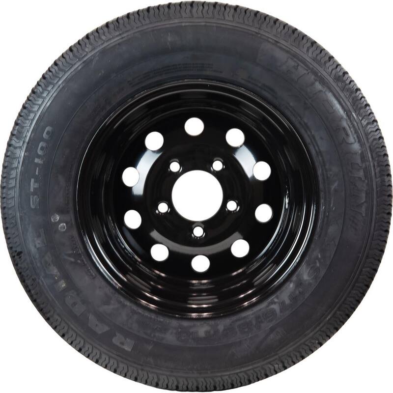Hi-Run Radial Trailer Tire Assembly, ST175/80R13 6PR ON 13X4.5 5LUG Black Modular Wheel - ASR2117