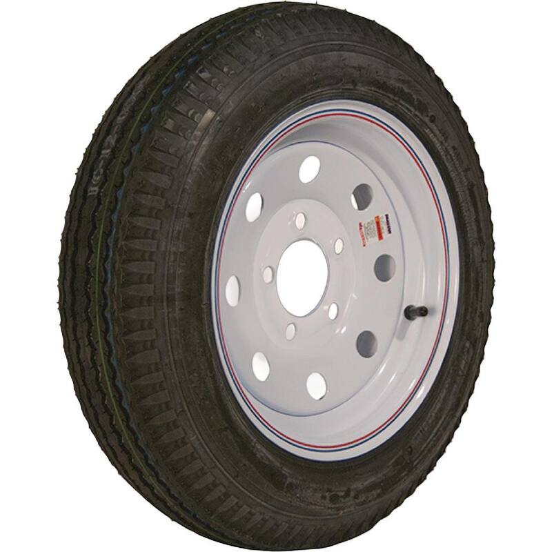 LOADSTAR 480-12 K353 BIAS 990 lb. Load Capacity White with Stripe 12 in. Bias Tire and Wheel Assembly - 30674