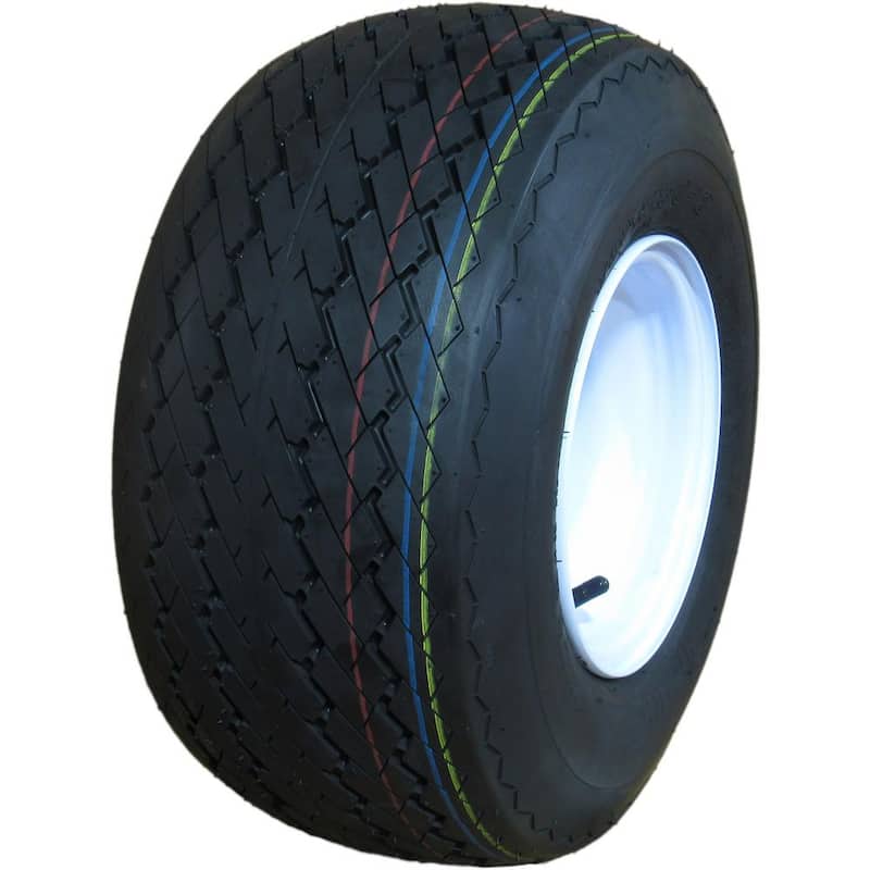 Hi-Run 18 in. x 8.5 in.-8 4-Ply Golf Cart Tire Mounted on 8 in. x 7 in. 4-4.0 White Solid Wheel - ASB1029