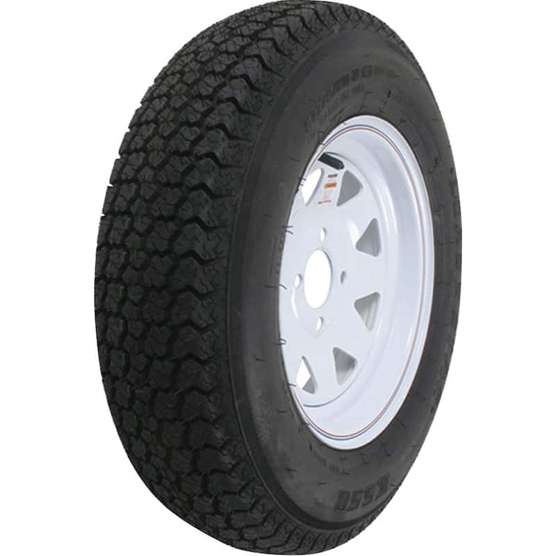 LOADSTAR ST205/75D-14 K550 BIAS 1760 lb. Load Capacity White with Stripe 14 in. Bias Tire and Wheel Assembly - 3S440