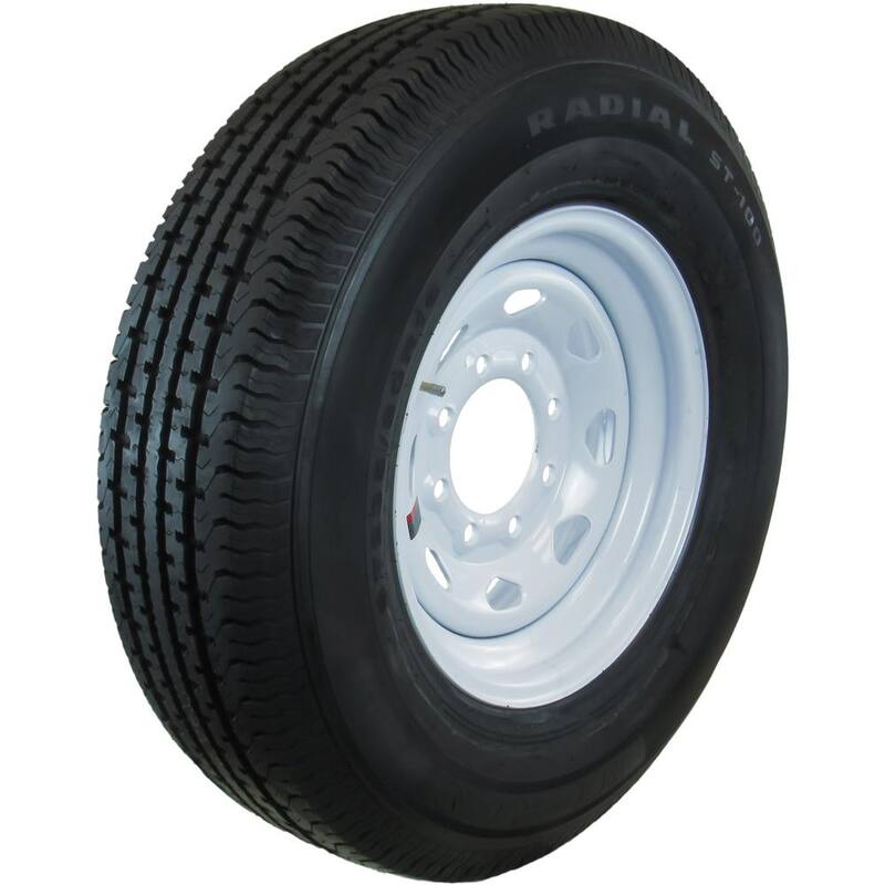 Hi-Run Radial Trailer Tire Assembly, ST235/80R16, 8-Hole, LRE 10PR - ASR1206